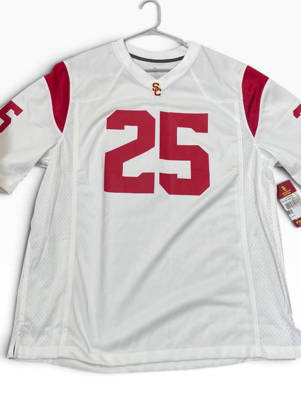 NEW! SC Authentic Apparel White/red Jersey #25 size XL